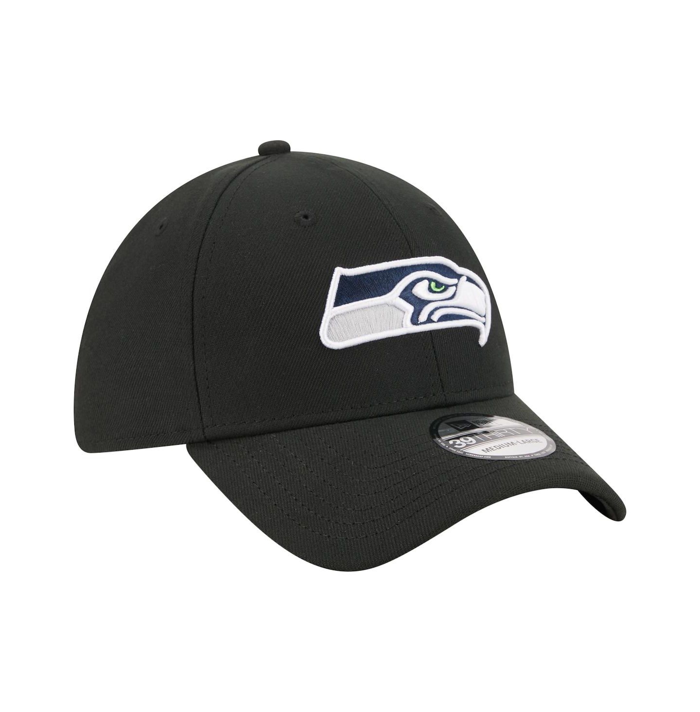 Мужская кепка New Era Black Seattle Seahawks Core Team 39THIRTY Flex Hat — фото 3