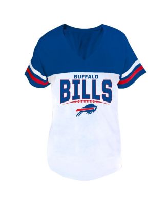 Women's Royal/White Buffalo Bills Plus Size Split Body V-Neck T-shirt