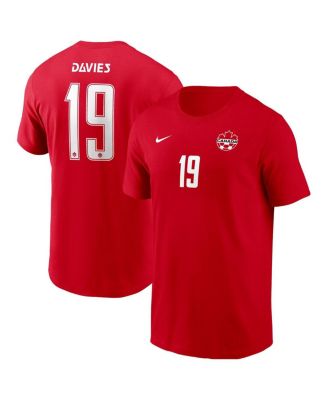 Men's Alphonso Davies Red Canada Soccer Home Name & Number T-Shirt