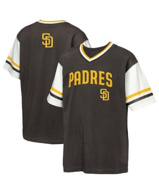 Big Boys and Girls Brown San Diego Padres Big League Base Runner Ringer T-Shirt