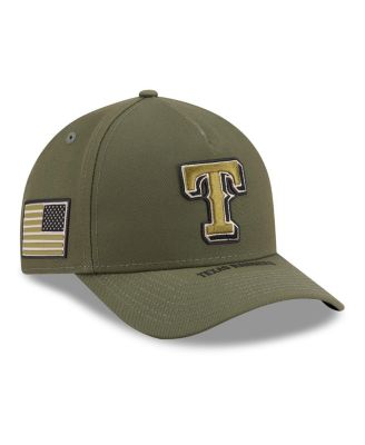 Big Boys and Girls Olive Texas Rangers 2026 Armed Forces Day 9FORTY M-Crown Adjustable Hat