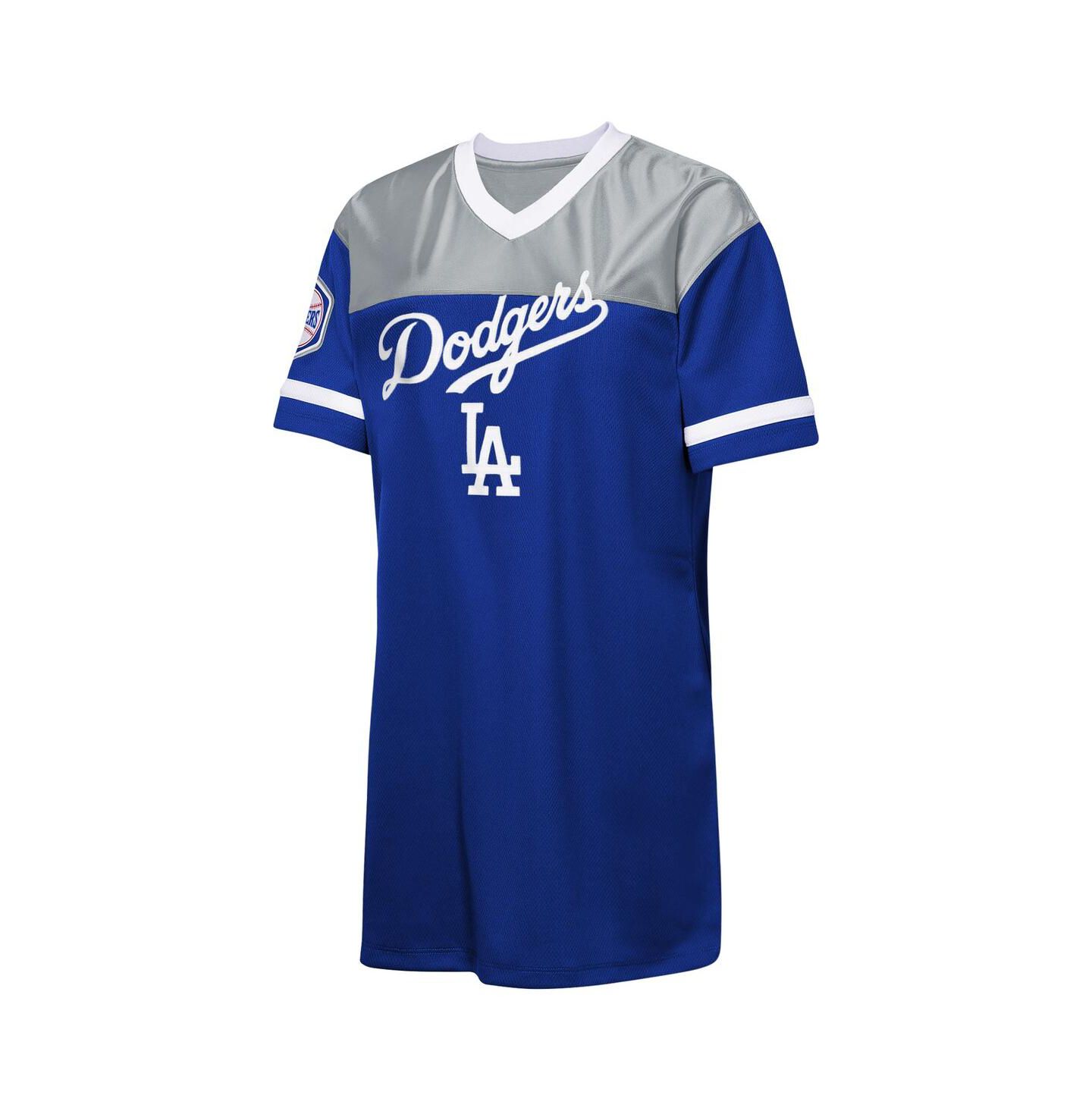 Платье Outerstuff Royal Los Angeles Dodgers Big League Cheer V-Neck T-Shirt Dress для девочек — фото 2
