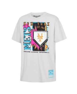 Big Boys and Girls White New York Mets Cooperstown Neon Field Shock T-Shirt