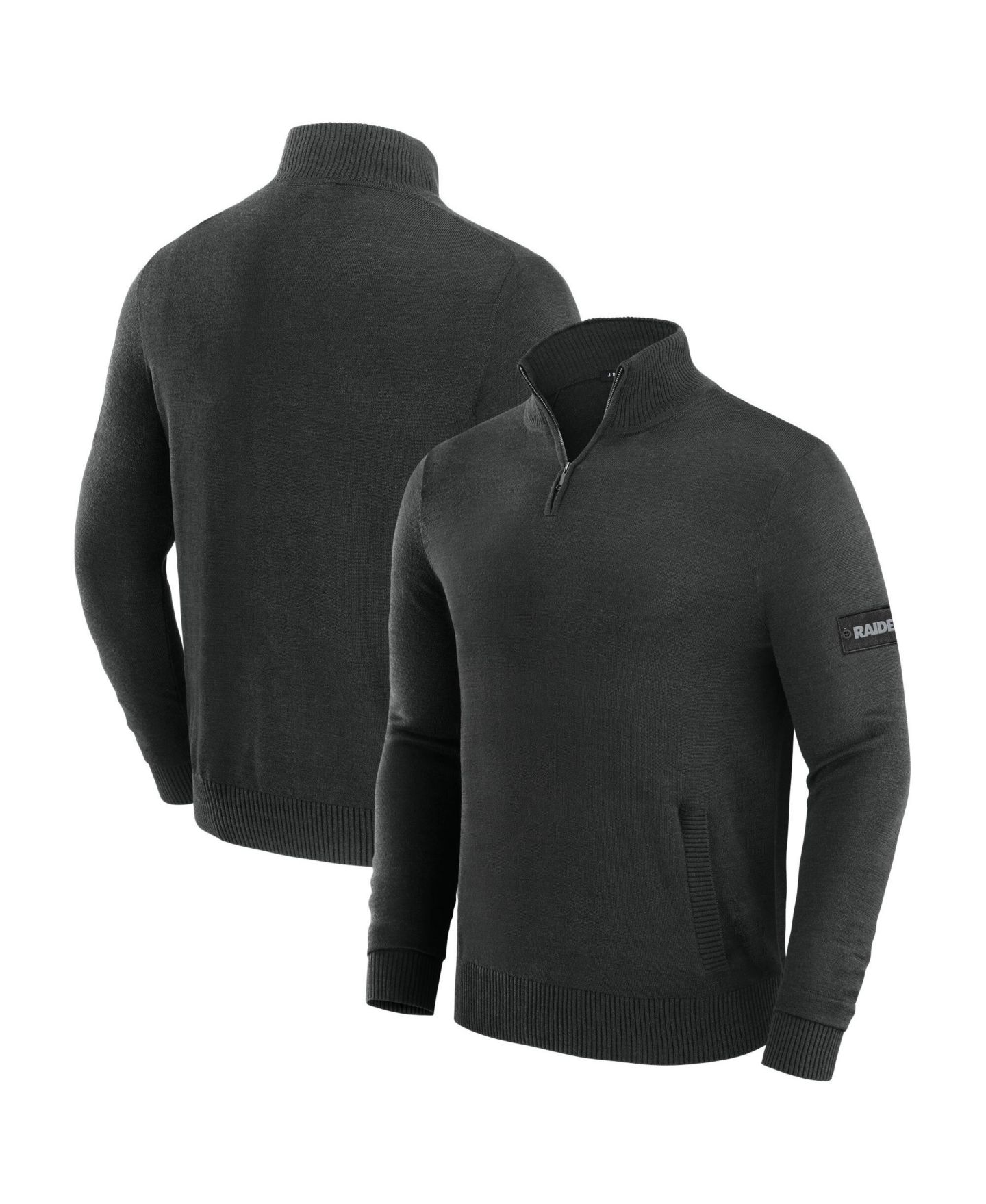 Мужской свитер J. Palmer Black Las Vegas Raiders Franchise Quarter-Zip — фото 1