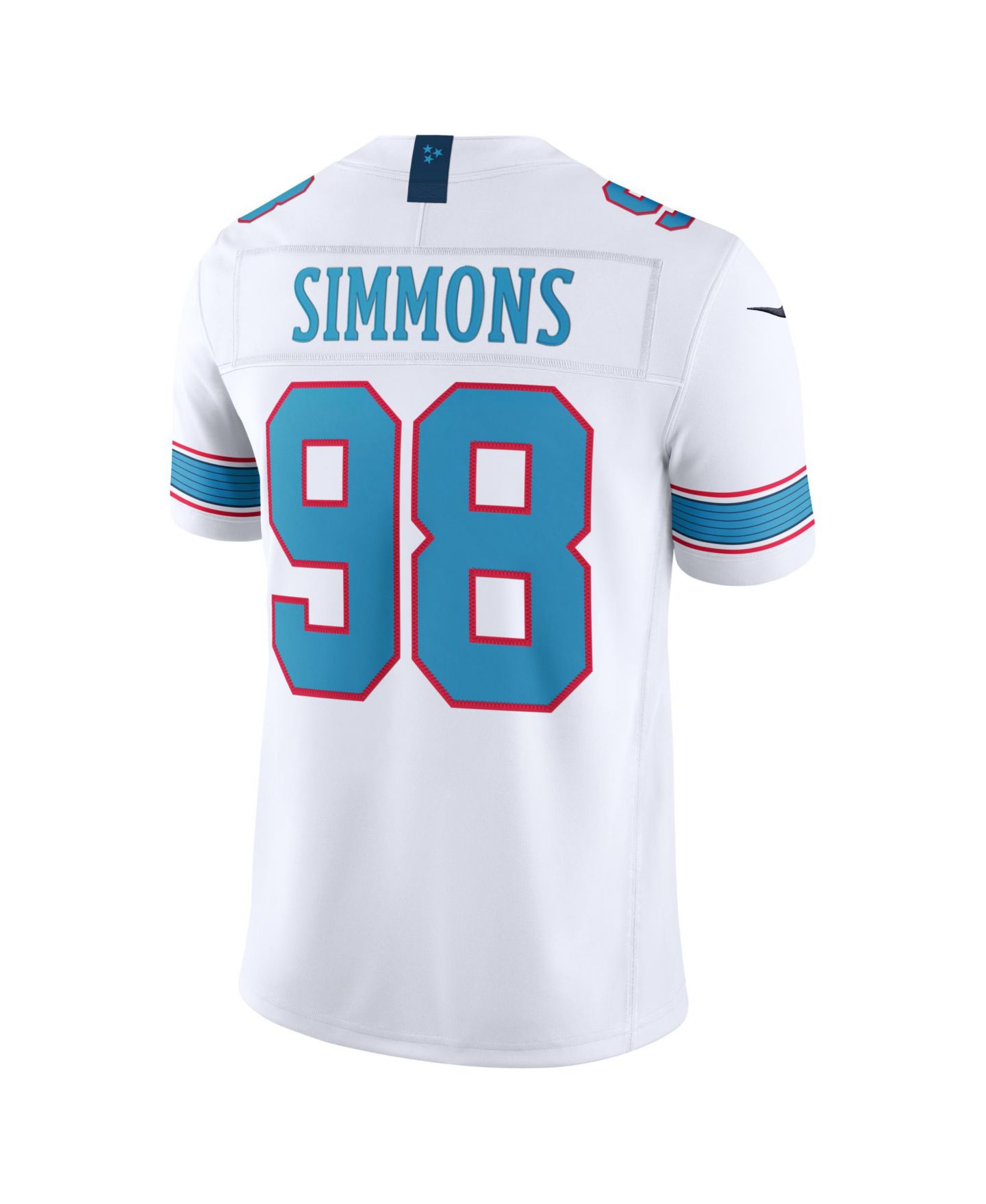 Мужской топ Nike Jeffery Simmons White Tennessee Titans Vapor F.U.S.E. Sewn Down Limited Jersey — фото 3