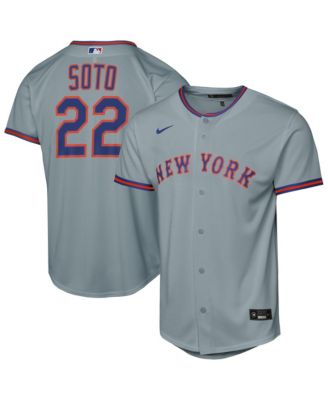 Big Boys and Girls Juan Soto Gray New York Mets Road Replica Jersey
