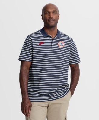 Men's Navy New York Yankees Cooperstown Collection Dri-FIT Victory Striped Polo Shirt