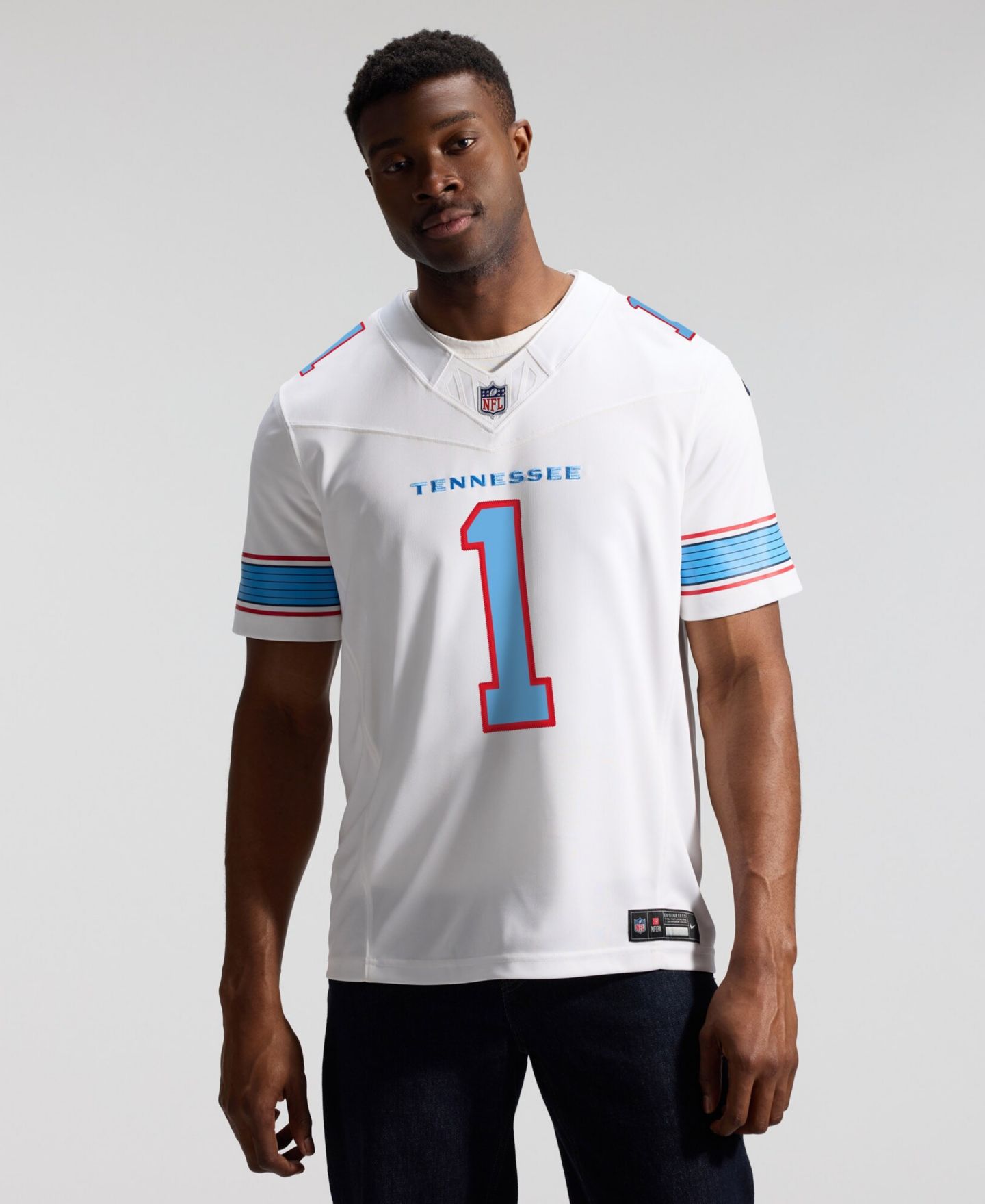 Мужской топ Nike Cameron Ward White Tennessee Titans Vapor F.U.S.E. Sewn Down Limited Jersey — фото 4