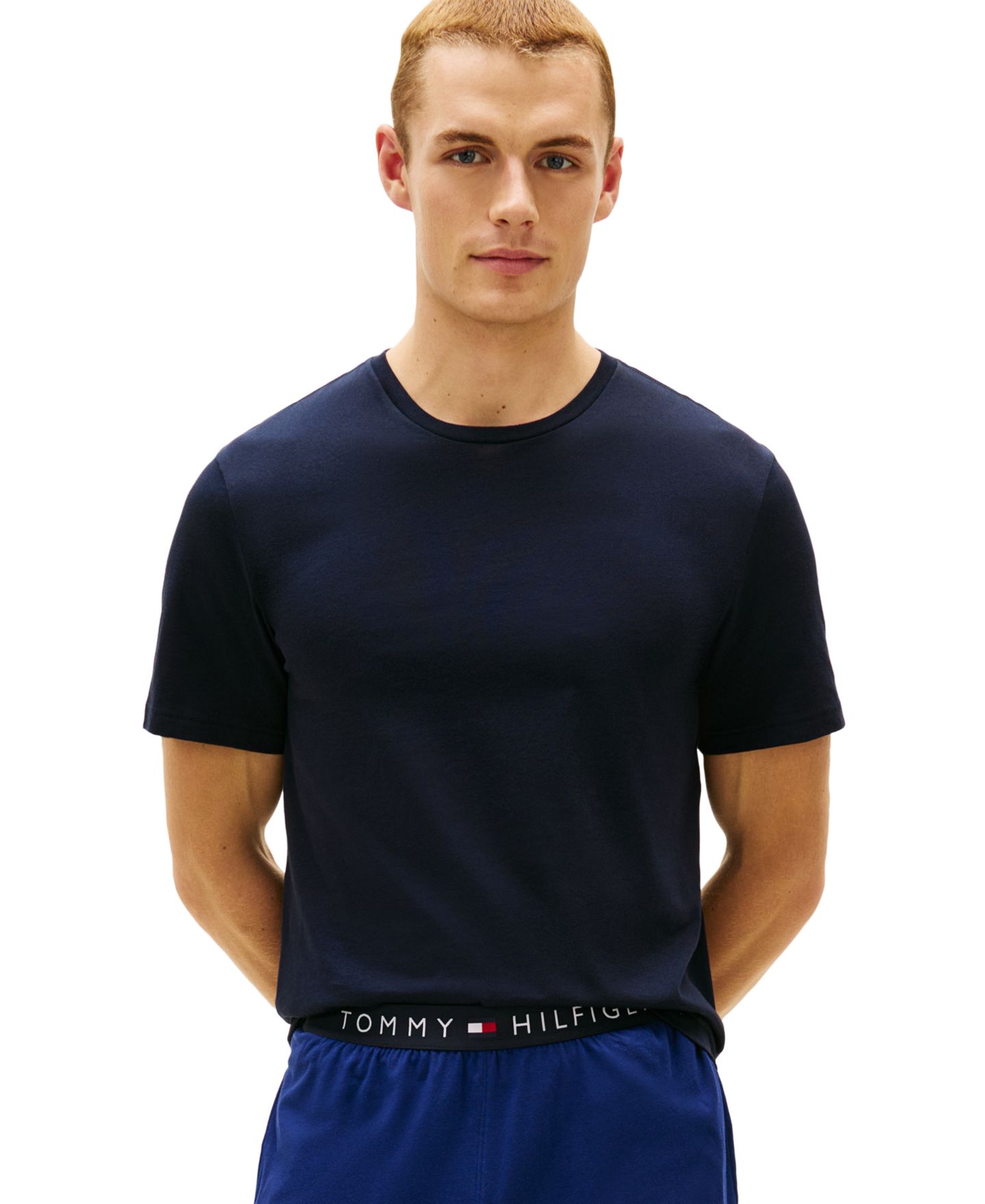Мужские топы Tommy Hilfiger Cotton Short-Sleeve Crewneck Undershirt, 3-Pack, цвет: Красный / Пустынный небесно-голубой — фото 3