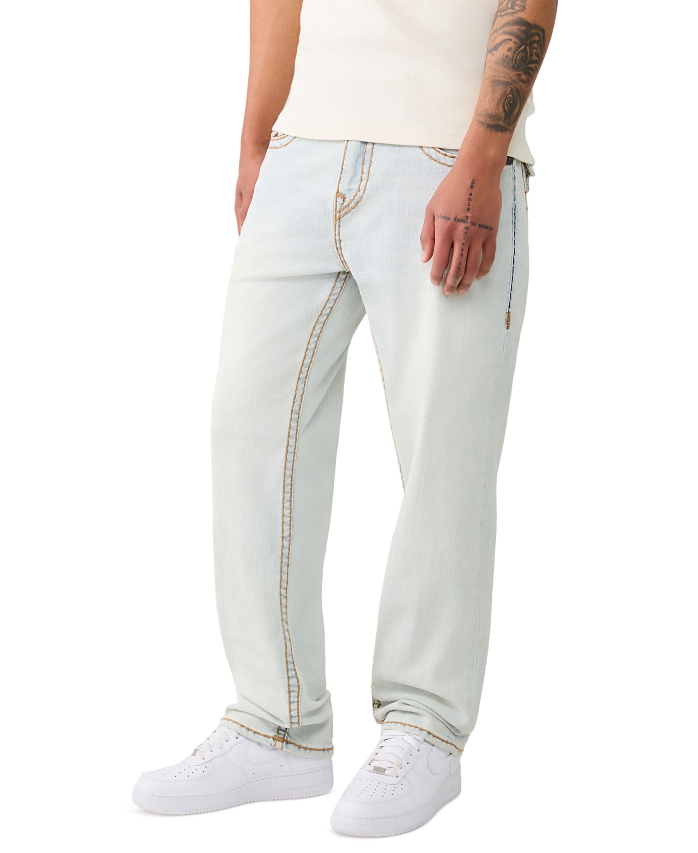 Мужские джинсы True Religion Baggy Light Wash Relaxed-Fit, цвет: Стальная светлая варка — фото 2
