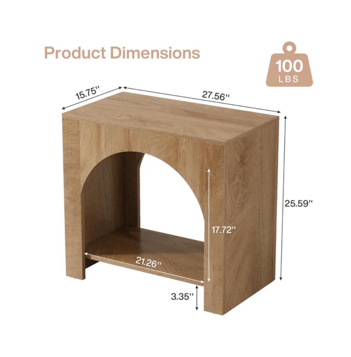 Slickblue 2-Tier End Table with Storage Shelf for Living Room