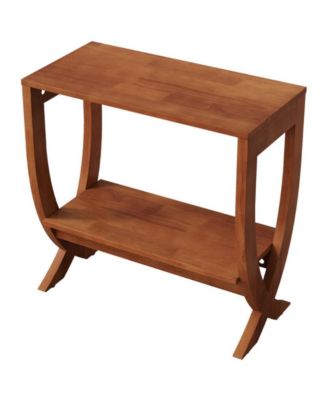 Wooden End Table with Arched Legs for Living Room and Bedroom