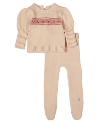 Baby Girls 2 Piece "Tiptoe Through The Tulips" Embroidered Legging Set