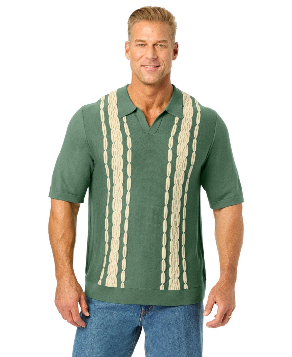 KingSize Men's Big and Tall No Tuck Sweater Polo