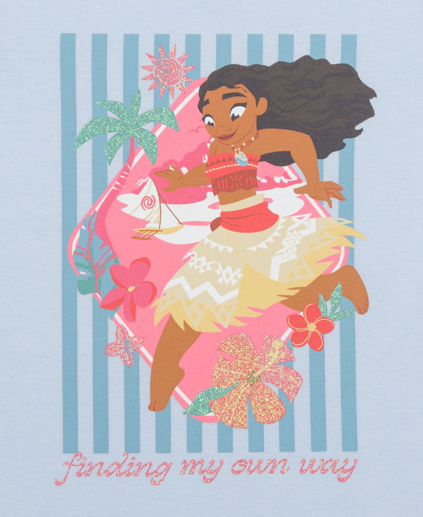 Футболка Epic Threads Moana Way Graphic T-Shirt для девочек, цвет: Насыщенный светлый синий — фото 3