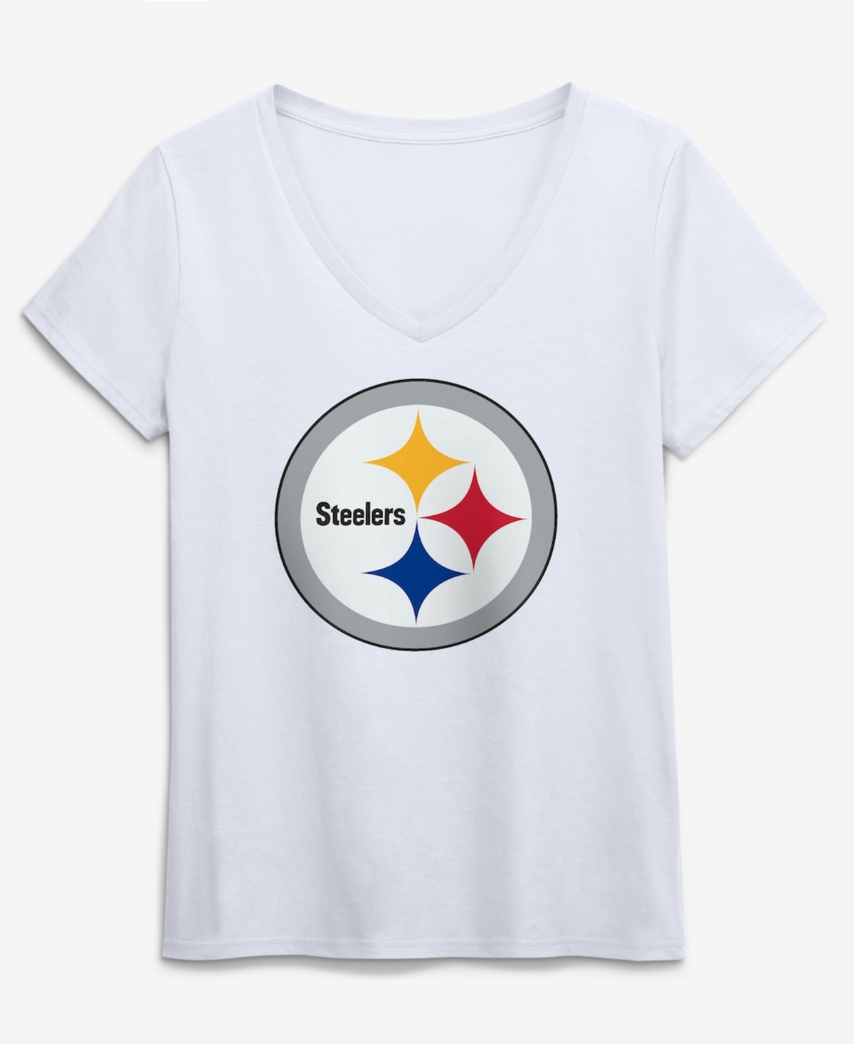 Logo Athletic Women's White Pittsburgh Steelers Primary V-Neck T-Shirt