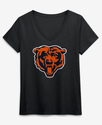 Women's Black Chicago Bears Primary Logo V-Neck T-Shirt