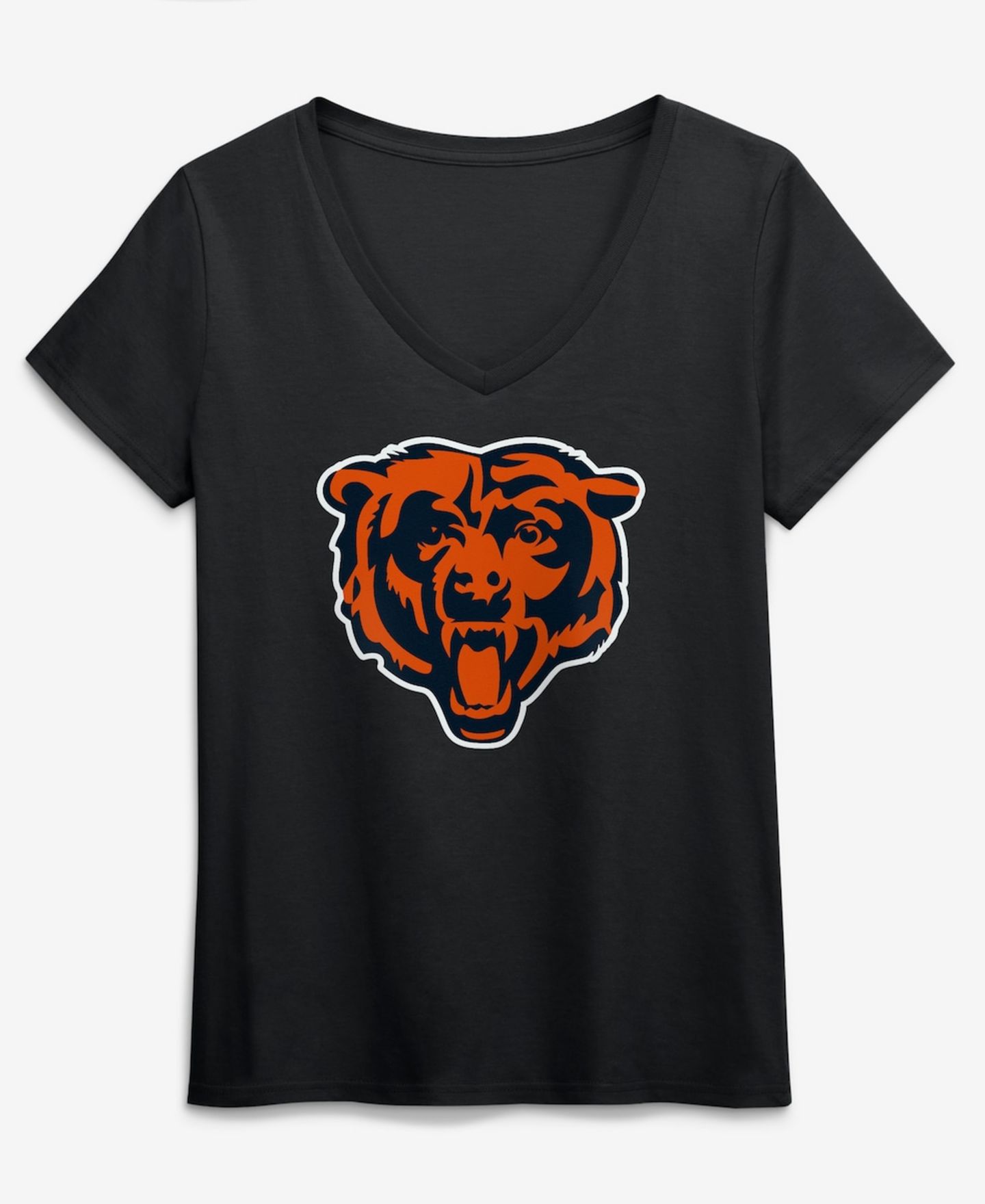 Женская футболка Logo Athletic Black Chicago Bears Primary Logo V-Neck — фото 1