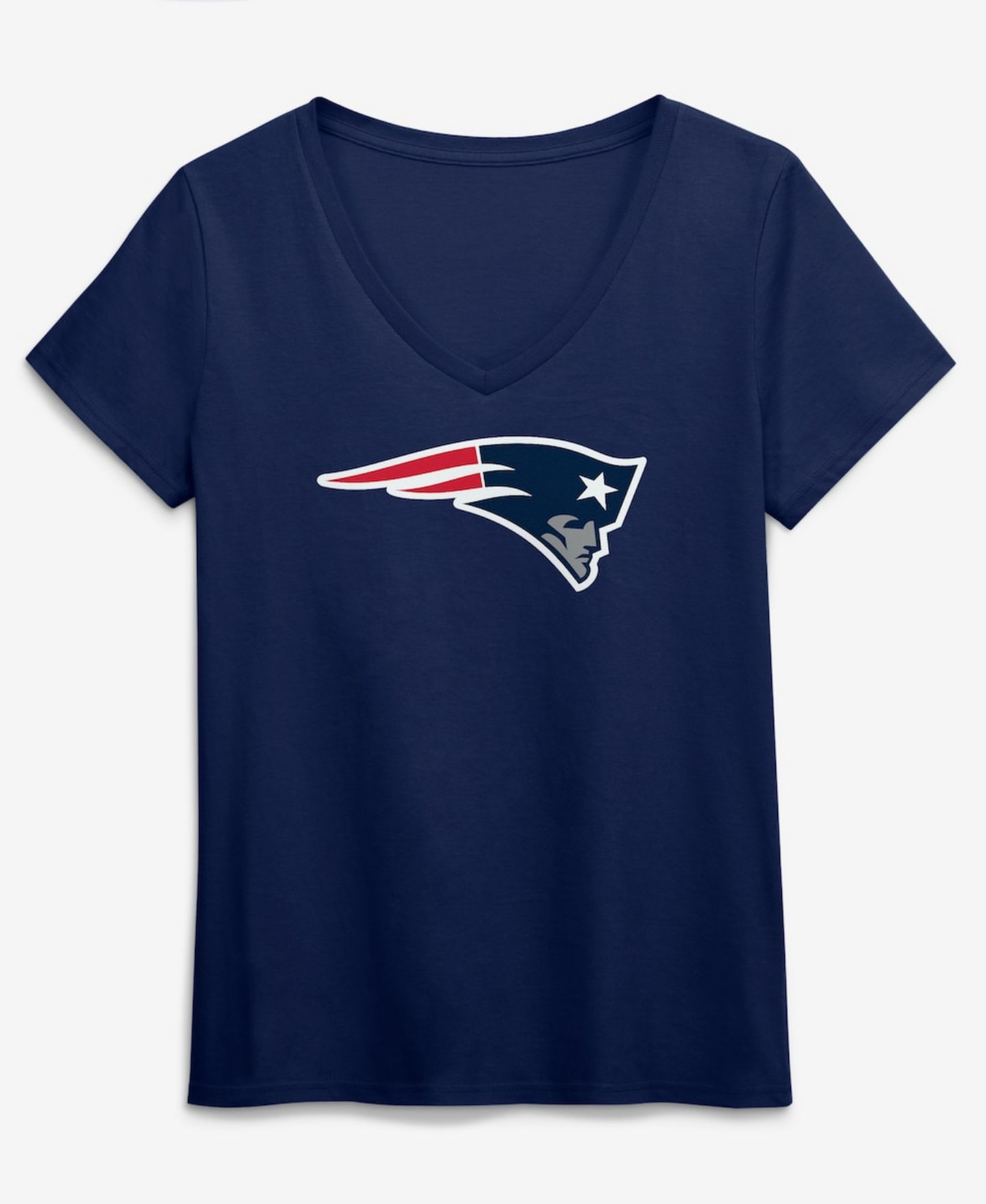 Женская футболка Logo Athletic Navy New England Patriots Primary Logo V-Neck — фото 1