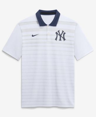 Men's White New York Yankees Vapor Striped Dri-FIT Polo Shirt