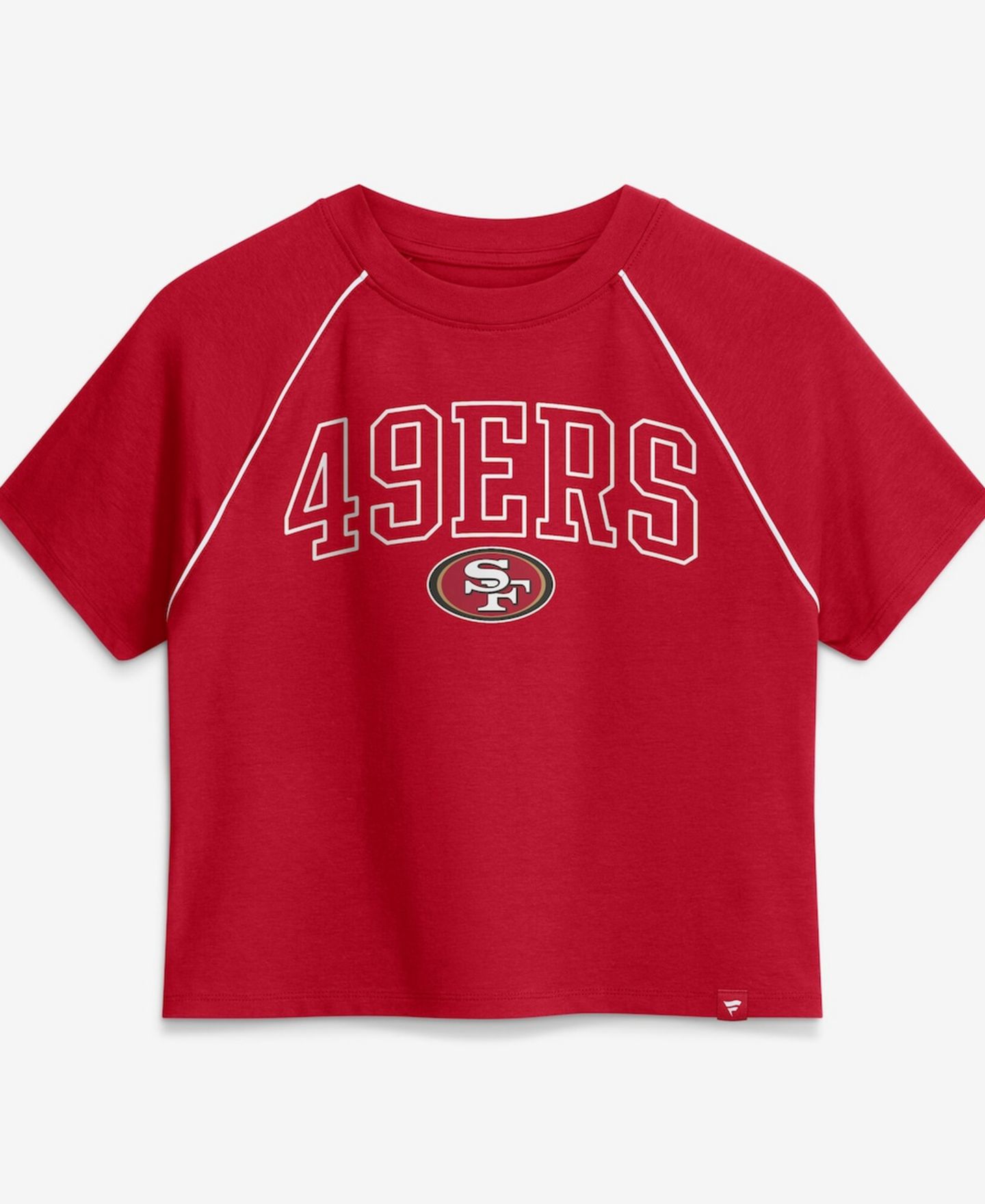 Женский топ Fanatics Scarlet San Francisco 49ers Offensive Scheme Raglan Tri-Blend Cropped — фото 2