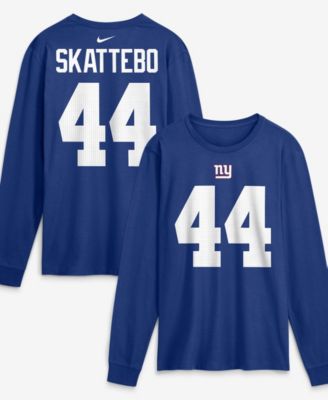 Men's Cam Skattebo Royal New York Giants Name & Number Long Sleeve T-Shirt