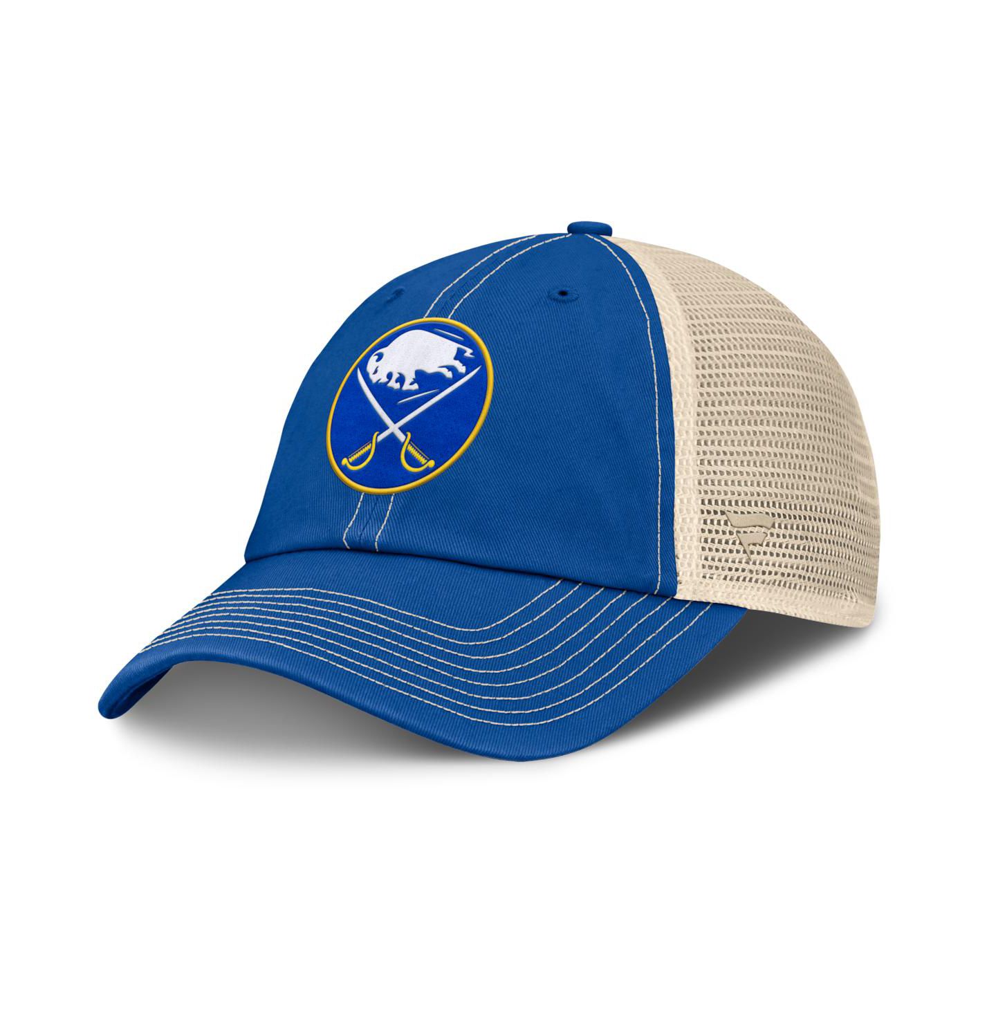 Мужская кепка Fanatics Royal/Natural Buffalo Sabres Rival Trucker Adjustable Hat — фото 1