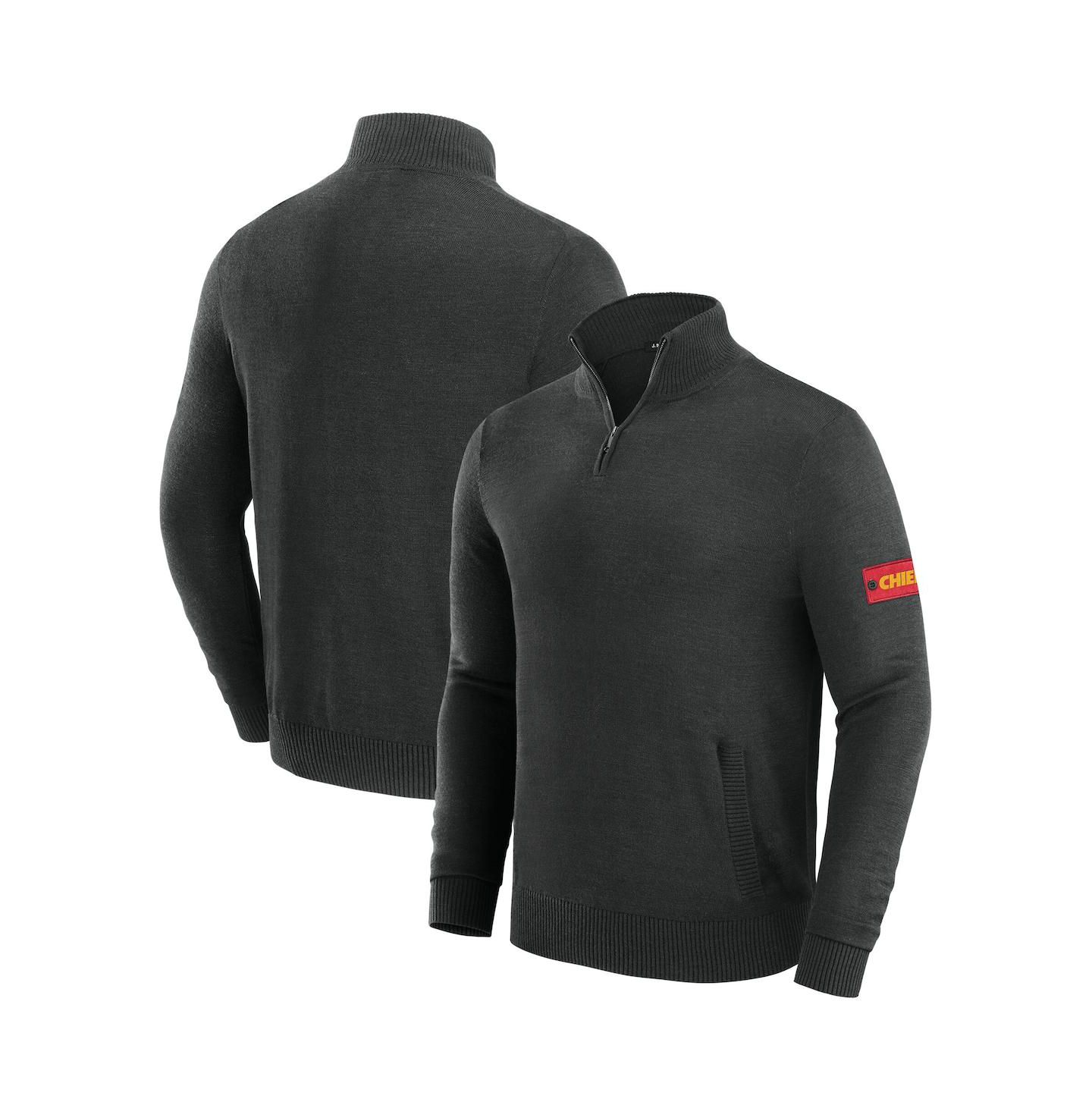 Мужской свитер J. Palmer Black Kansas City Chiefs Franchise Quarter-Zip — фото 1