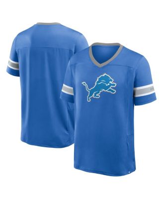 Men's Blue Detroit Lions Hometown Premium Hashmark V-Neck T-Shirt