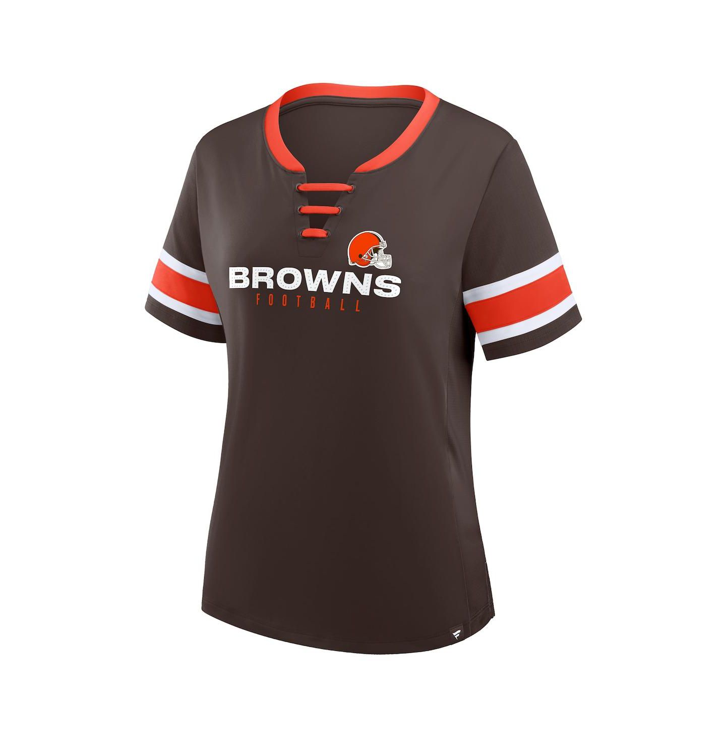 Женская футболка Fanatics Brown Cleveland Browns Redzone Draw Play Athena Lace-Up — фото 2