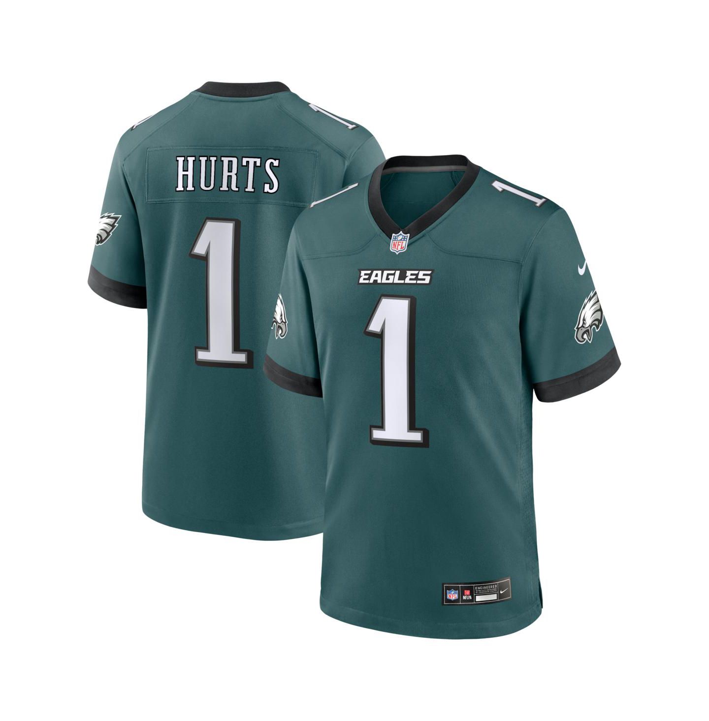 Мужской топ Nike Jalen Hurts Midnight Green Philadelphia Eagles Team Game Jersey — фото 1