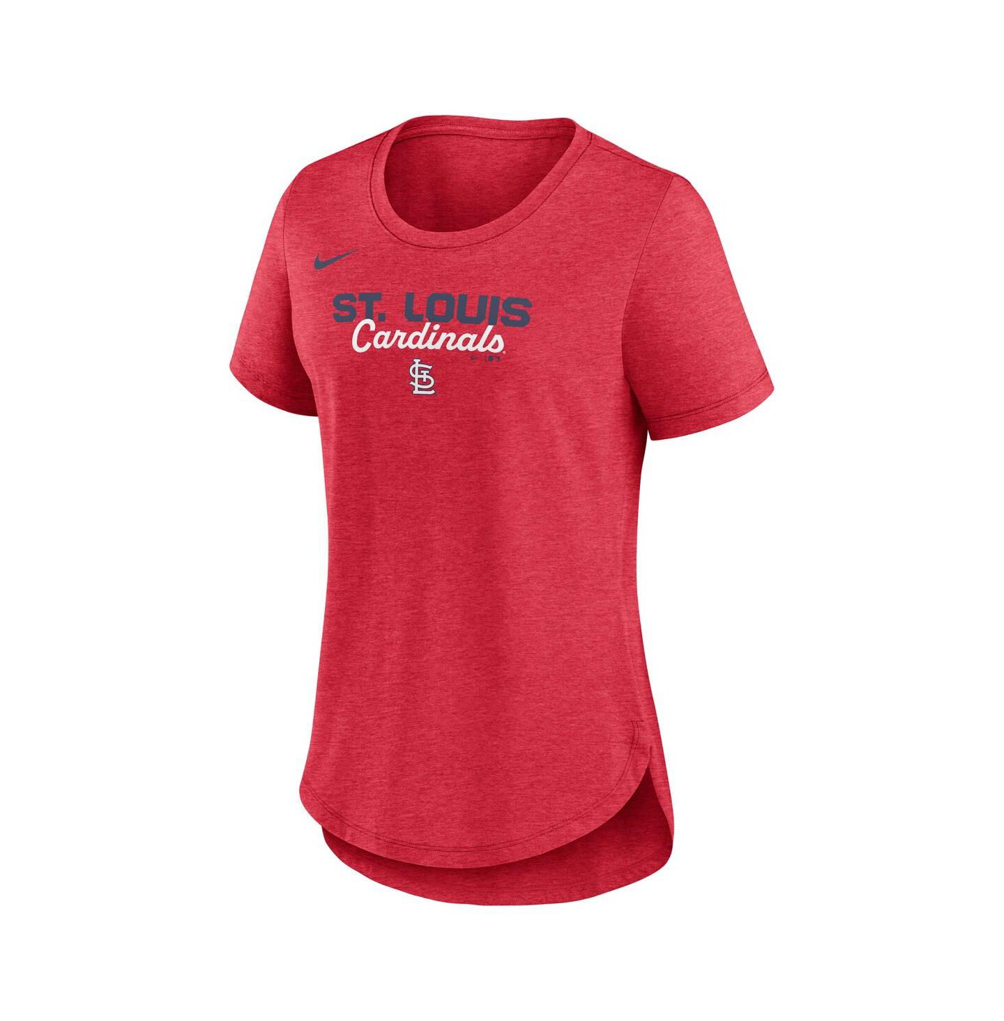 Женская футболка Nike Heather Red St. Louis Cardinals Arched Tri-Blend — фото 2