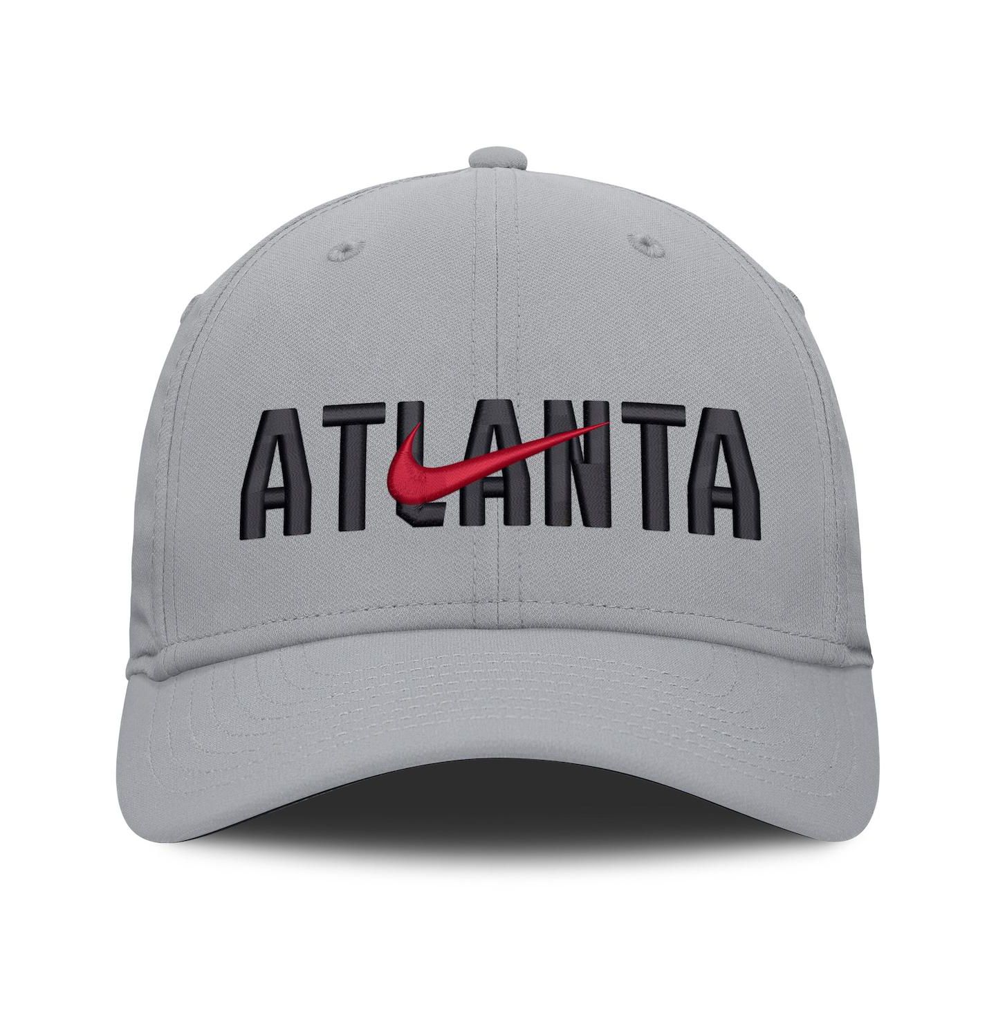 Мужская кепка Nike Gray Atlanta Braves Primetime Rise Dri-FIT Flex Hat — фото 2