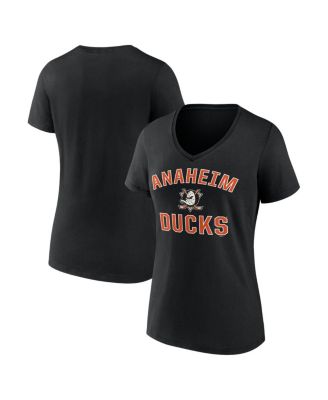 Women's Black Anaheim Ducks Arch Victory V-Neck T-Shirt