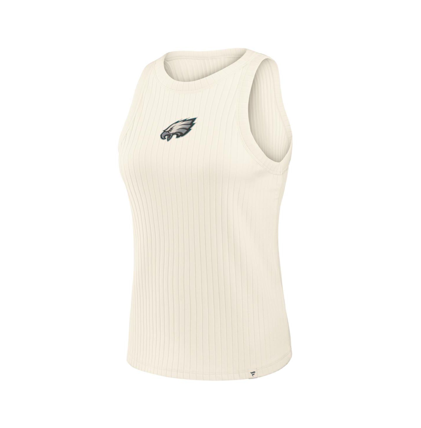Женский топ Fanatics Cream Philadelphia Eagles Star Play Tri-Blend Ribbed — фото 2