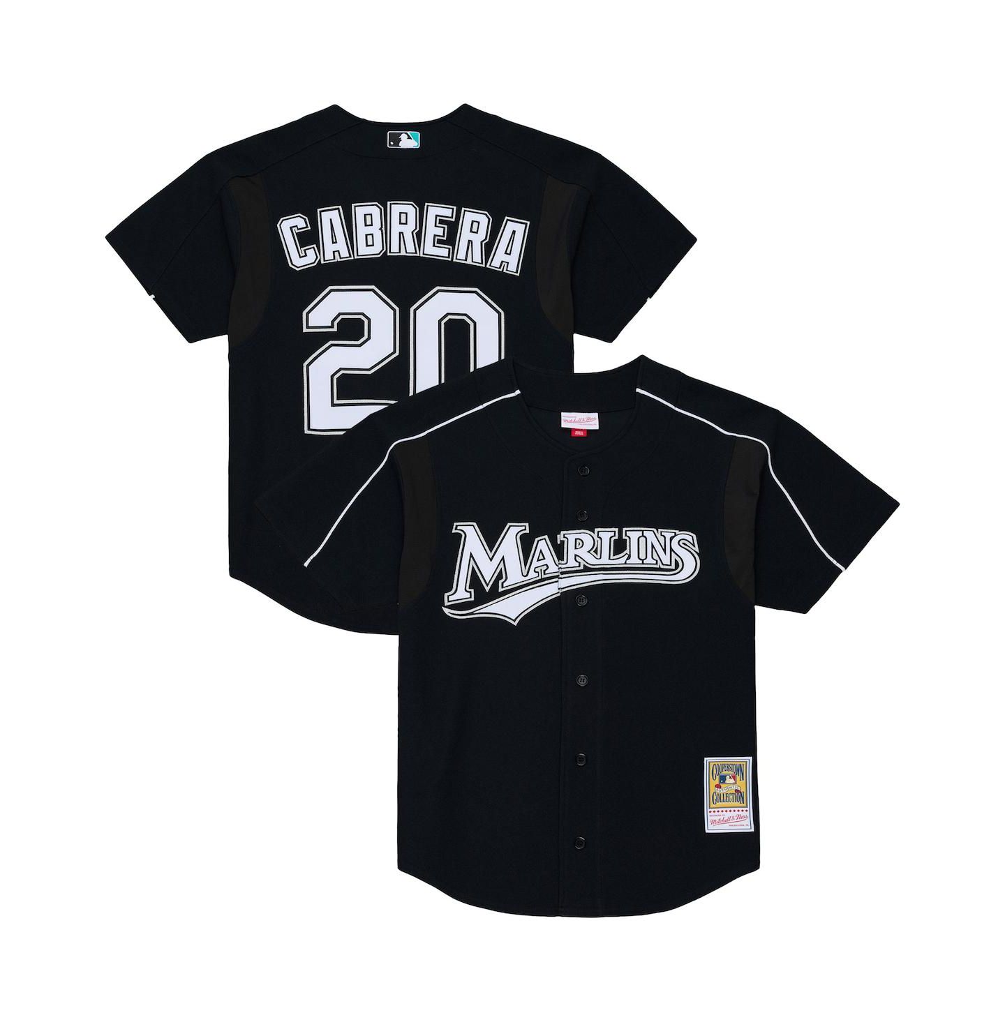 Мужская рубашка-джерси Mitchell & Ness Miguel Cabrera Florida Marlins 2003, Black — фото 1