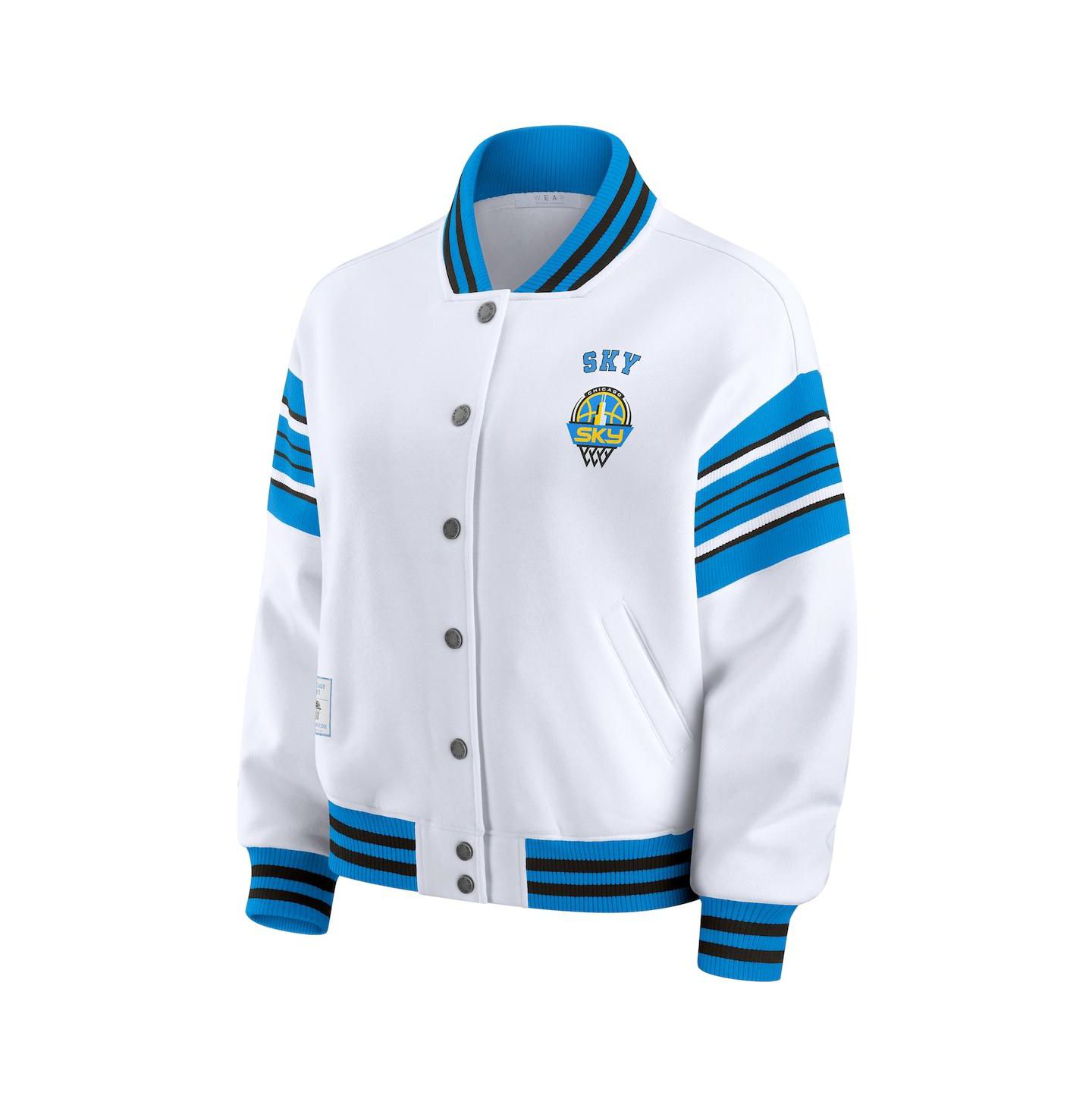 Женская куртка WEAR by Erin Andrews White/Blue WNBA Full-Snap Fleece Sweatshirt — фото 2