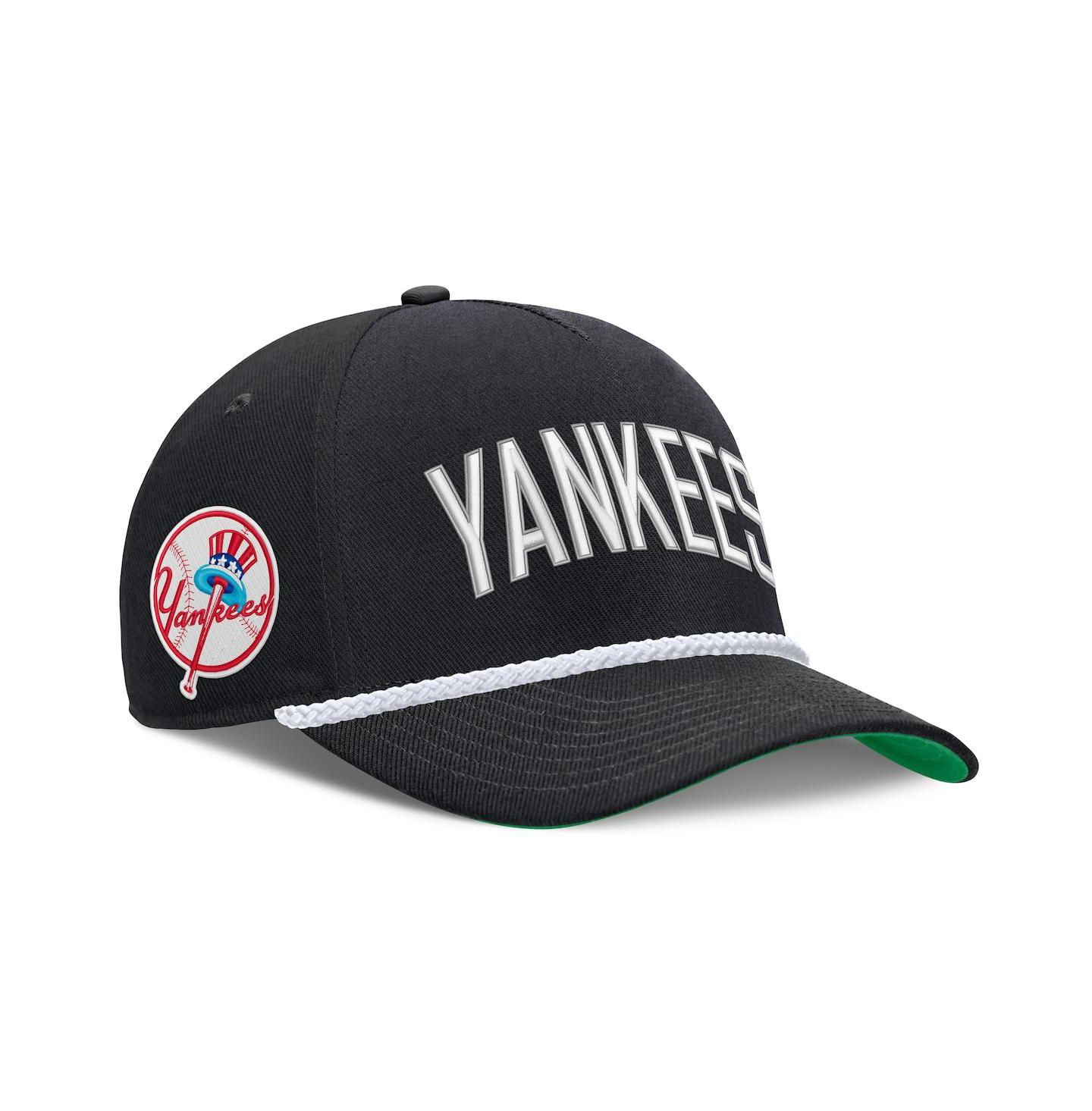 Мужская кепка Nike Black New York Yankees Cooperstown Collection Rise Adjustable Hat — фото 1