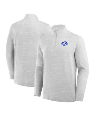 Men's Heather Gray Los Angeles Rams Clutch Quarter-Zip Pullover