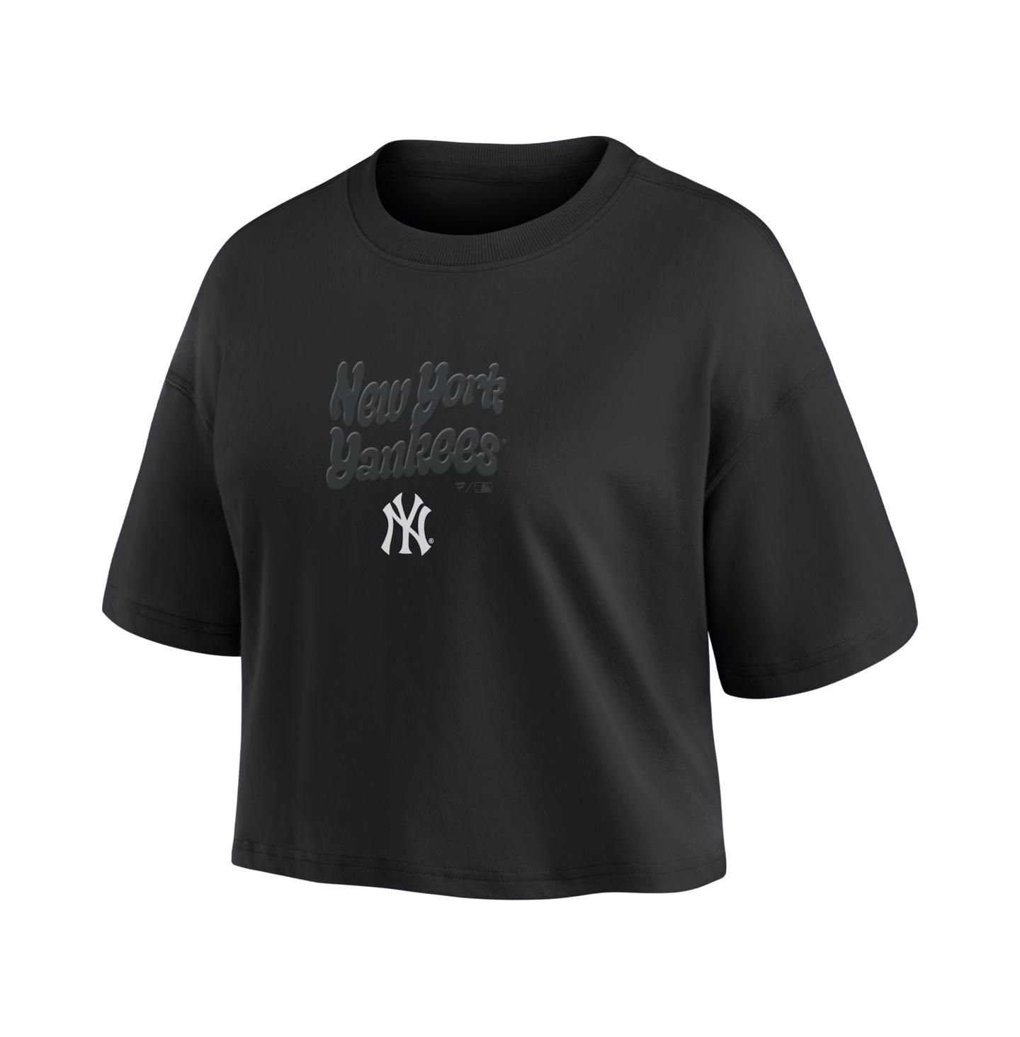 Женский топ Fanatics New York Yankees Blackout Wave Cropped — фото 2