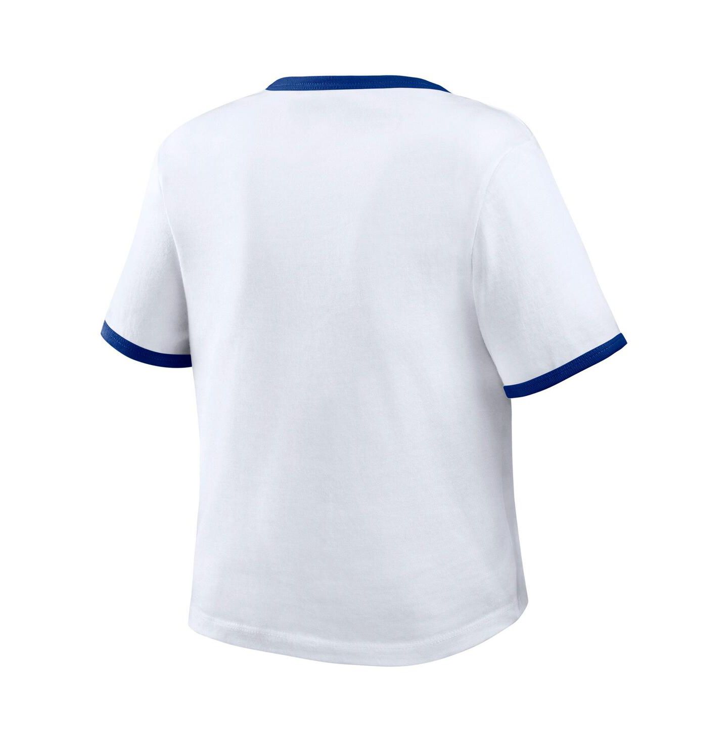 Женская футболка WEAR by Erin Andrews White Los Angeles Dodgers Ringer Baby T-Shirt — фото 3