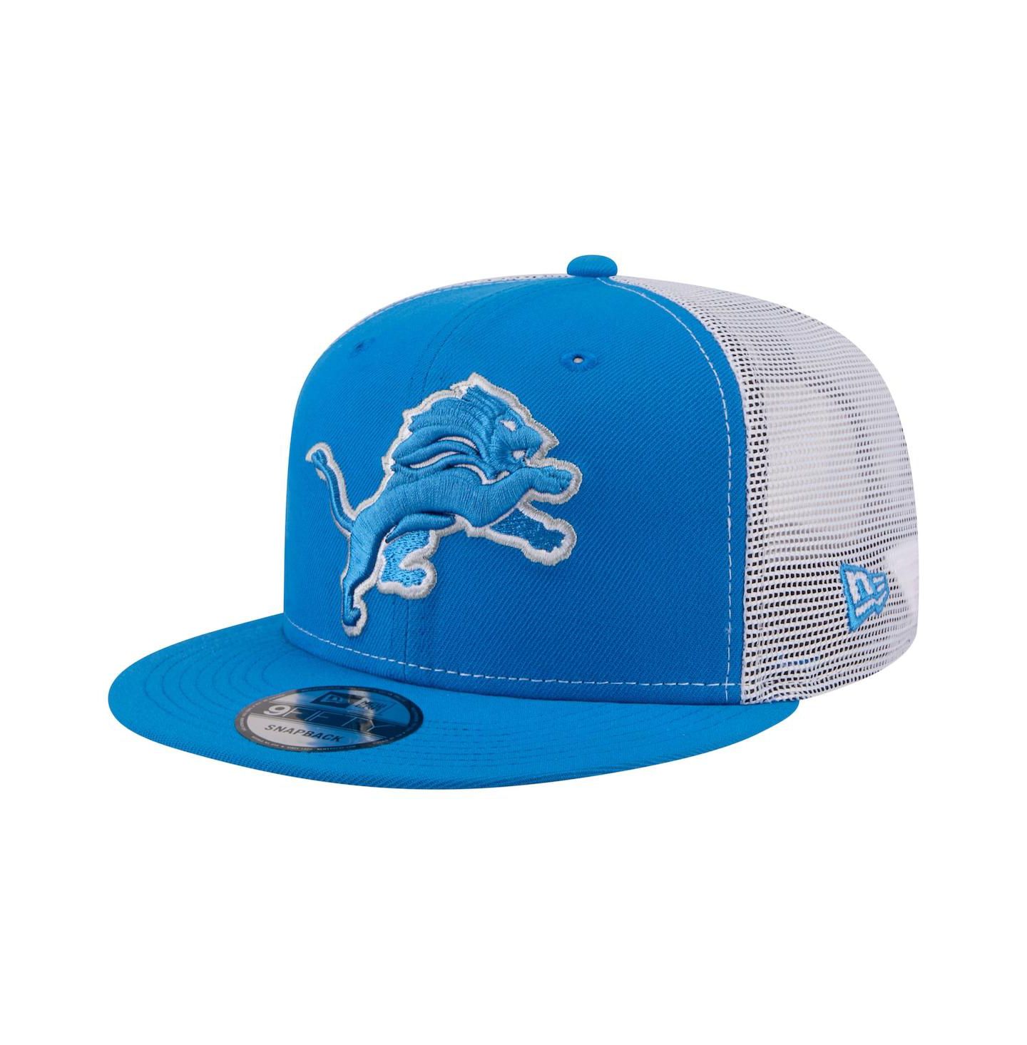 Мужская кепка New Era Blue Detroit Lions Core Team 9FIFTY Trucker Snapback Hat — фото 1