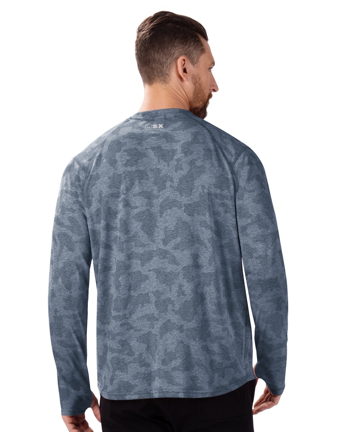 Msx by Michael Strahan Men's Navy Seattle Seahawks Performance Camo Long Sleeve T-Shirt