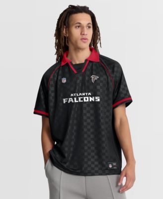 Men's Black/Red Atlanta Falcons Homerun Raglan V-Neck Polo Shirt