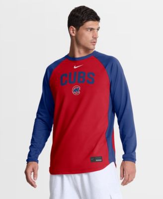 Men's Red Chicago Cubs Authentic Collection Raglan Dri-FIT Sweatshirt