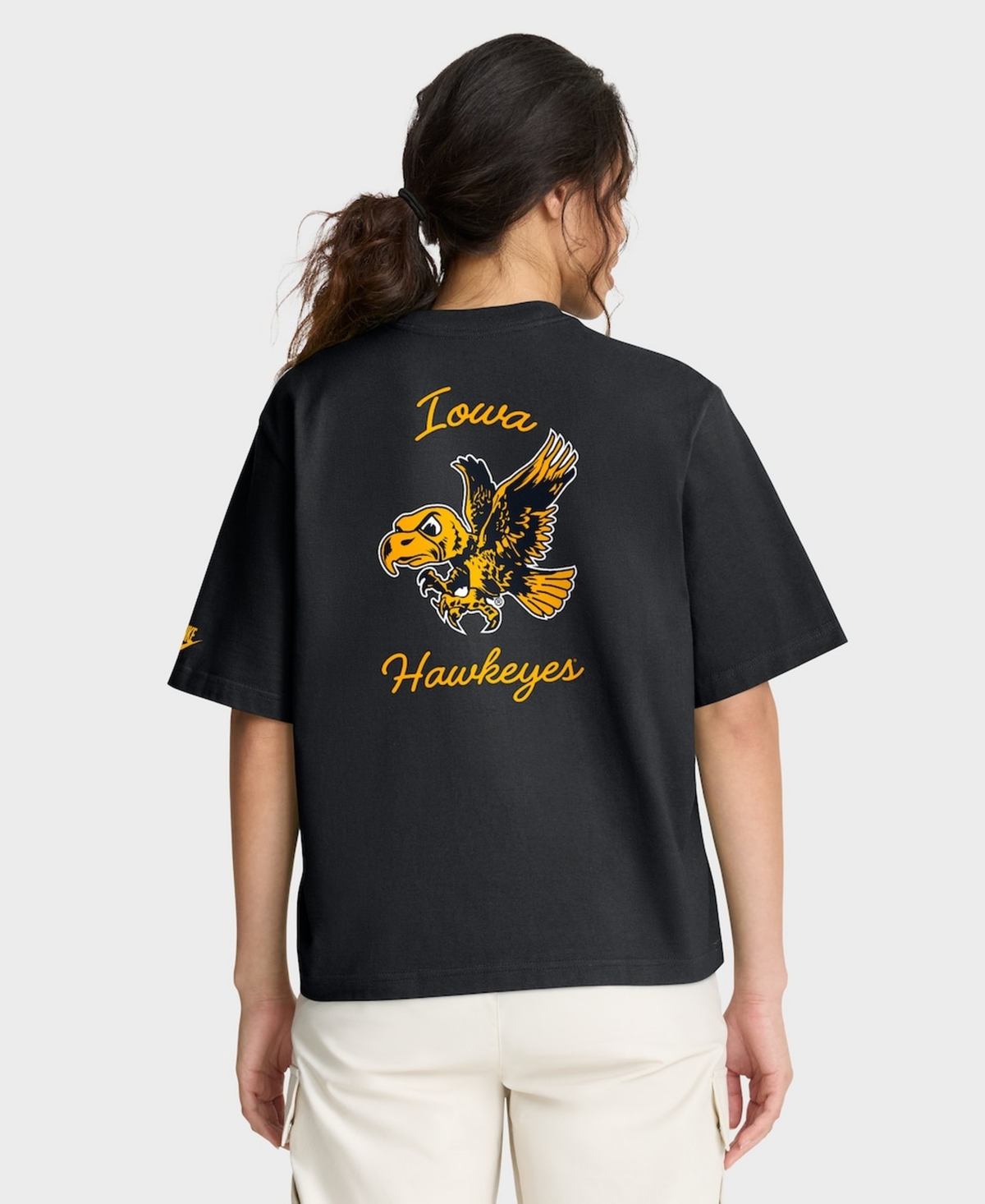 Nike Women's Black Iowa Hawkeyes Legacy Pocket Boxy T-Shirt