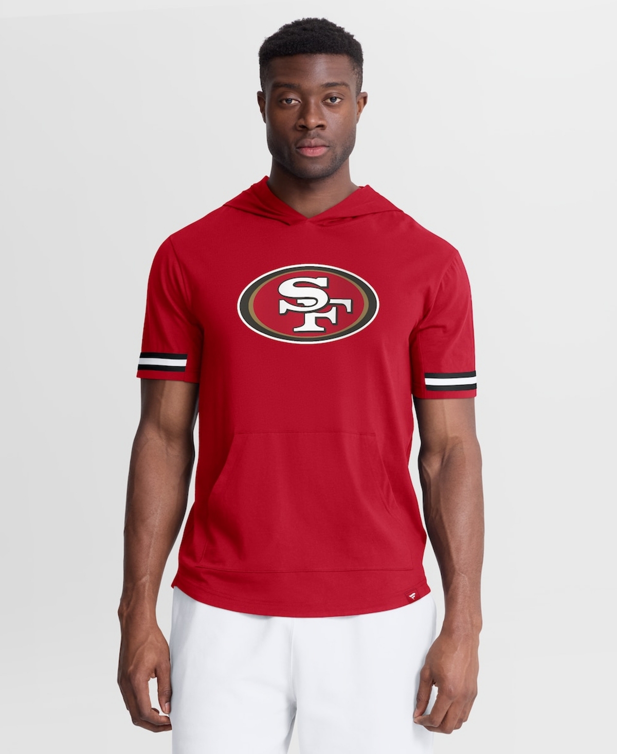 Fanatics Men's Scarlet San Francisco 49ers Optimal Play Short Sleeve Hooded T-Shirt - Scarlet, Black