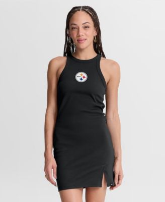 Women's Black Pittsburgh Steelers Push Beyond Tri-Blend Ribbed Sleeveless Dress