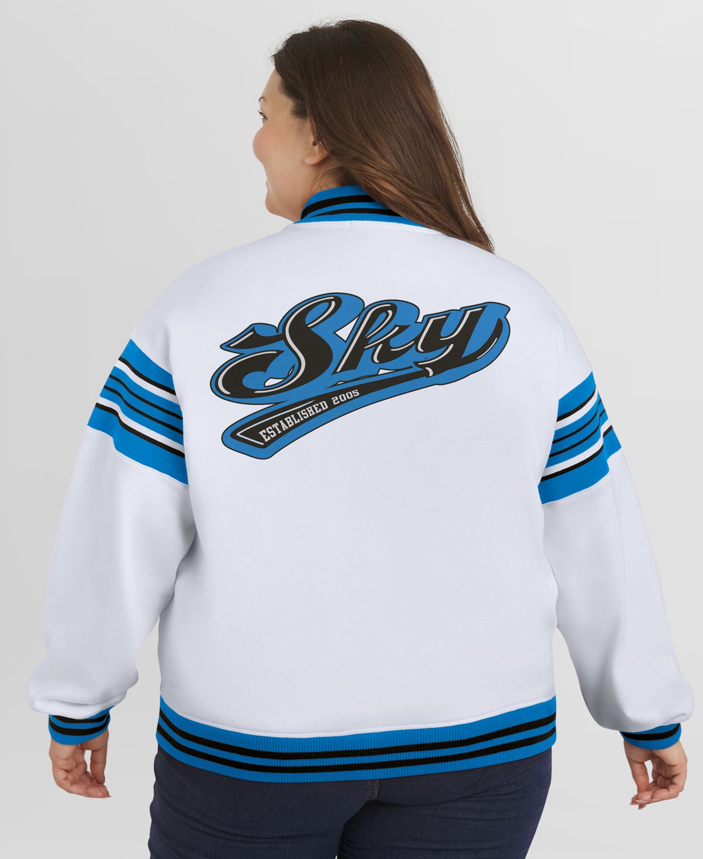 Женская куртка WEAR by Erin Andrews White/Blue WNBA Full-Snap Fleece Sweatshirt — фото 5