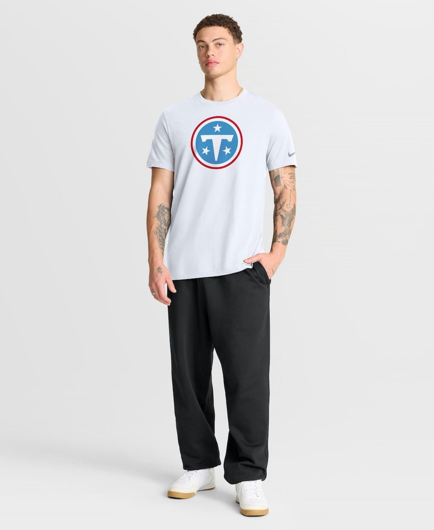 Мужская футболка Nike White Tennessee Titans Essential Logo — фото 3